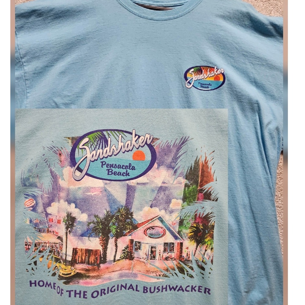 Sandshaker TShirt Original Bushwacker Gildan Mens 3XL Light Blue Pensacola Beach